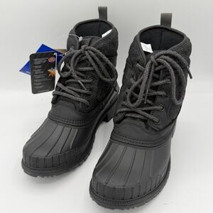 Kamik Womens Size 6 Sienna Mid 2 Black Waterproof Duck Boots Shoes